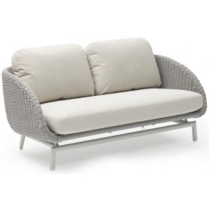 Scoop loungesofa i aluminium og Couturetex B203 cm - Lysegrå/Greige