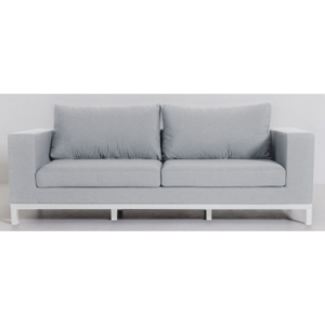 Square loungesofa i aluminium og sunbrella quick dry polyester 223 x 86 cm - Hvid/Lysegrå