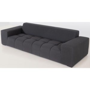 Syra loungesofa i aluminium og sunbrella quick dry polyester 280 x 105 cm - Antracit/Mørkegrå