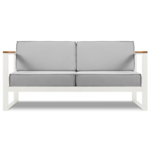 Tahiti udendørs loungesofa i stål og polyester B168 x D85 cm - Hvid/Grå