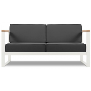 Tahiti udendørs loungesofa i stål og polyester B168 x D85 cm - Hvid/Mørkegrå