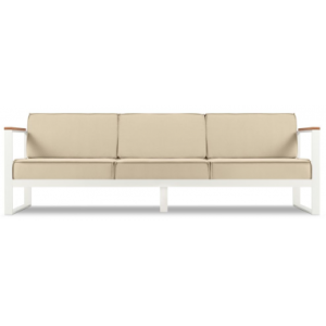 Tahiti udendørs loungesofa i stål og polyester B246 x D85 cm - Hvid/Beige