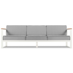 Tahiti udendørs loungesofa i stål og polyester B246 x D85 cm - Hvid/Grå