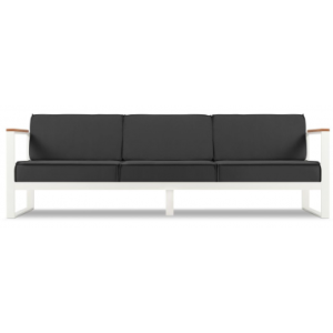 Tahiti udendørs loungesofa i stål og polyester B246 x D85 cm - Hvid/Mørkegrå