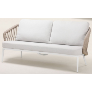 Violet Loungesofa i aluminium og reb B180 cm - Hvid/Taupe