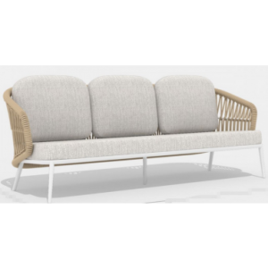 Violet Loungesofa i aluminium og reb B220 cm - Hvid/Taupe