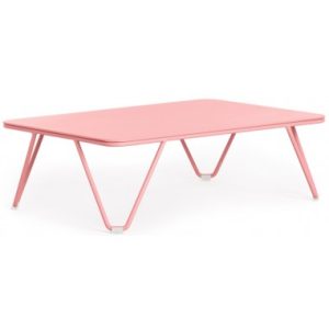 Diabla Valentina lounge havebord i stål og aluminium 80 x 53 cm - Pink/Pink