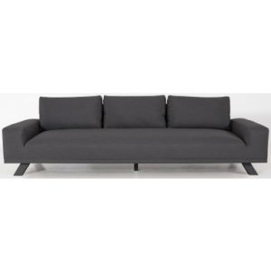 Easey loungesofa i aluminium og sunbrella quick dry polyester 255 x 95 cm - Antracit/Mørkegrå