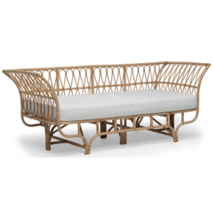 Hillerstorp havesofa i rattan og olefin B220 cm - Natur/Natur