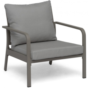 Hillerstorp lounge havestol i aluminium og olefin H82 cm - Sand/Grå