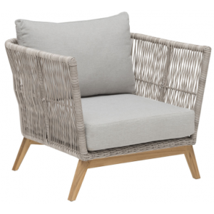 Hillerstorp lounge havestol i teak træ og polyrattan B90 cm - Teak/Beige