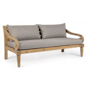 Karuba loungesofa i teaktræ og olefin B165 cm - Teak/Taupe