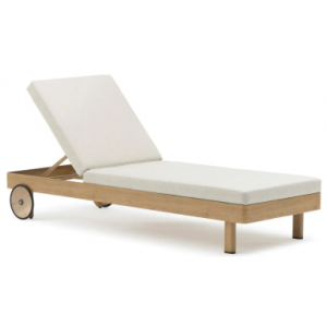 Lounge solseng daybed i aluminium og Couturetex 198 x 71 cm - Eg/Sand