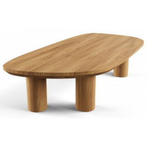 Organisk lounge havebord i teaktræ 165 x 82 cm - Teak