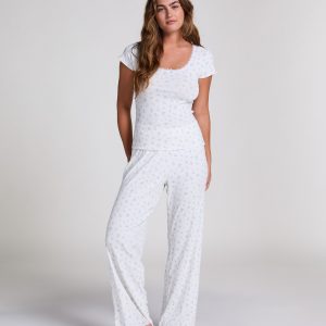 PJ SS Long RIB Lace Flower