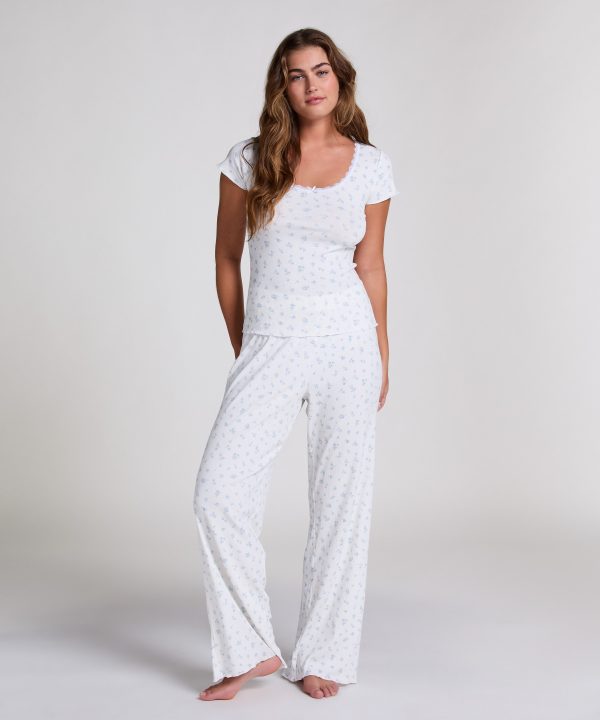 PJ SS Long RIB Lace Flower