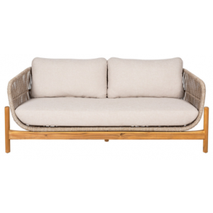 TERRA Havesofa i akacietræ og polyester B175 cm - Natur/Beige