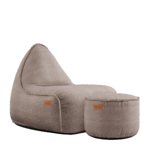 Canvas Lounge Chair & Pouf