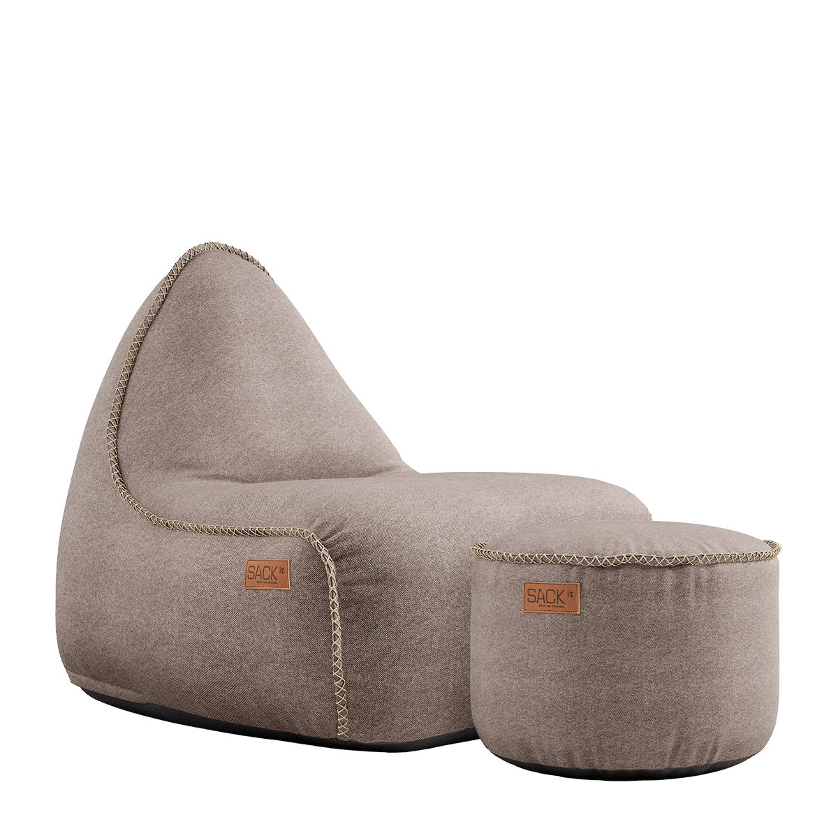 Canvas Lounge Chair & Pouf
