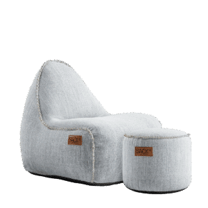 Cobana Junior Lounge Chair & Pouf - White