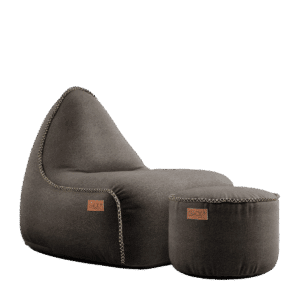 Canvas Lounge Chair & Pouf