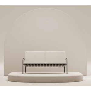 Metallbude Cruz loungesofa i højstyrkestål og akryl H70 x B168 x D63 cm - Sort/Sand