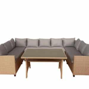 Ventura 9 pers. udendørs lounge sofasæt - natur rattan