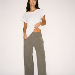 Filine Lounge Wide strikkede bukser - Mole Melange