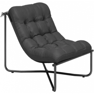 Lounge havestol i stål og polyester H76 cm - Mørkegrå