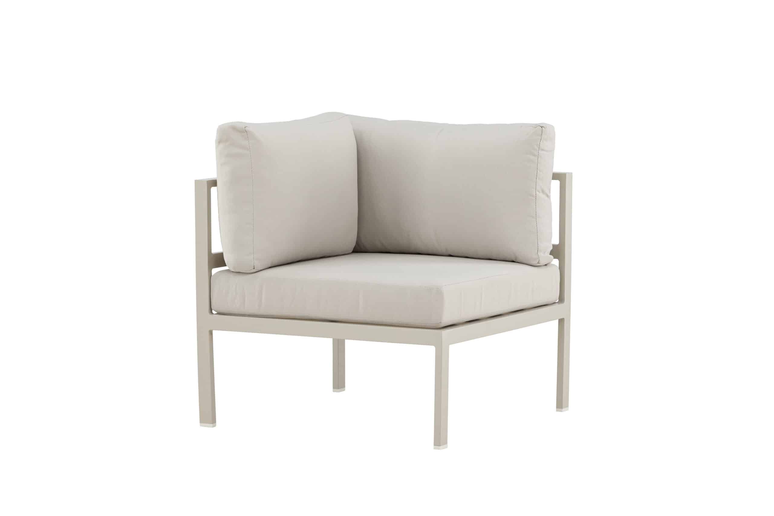 VENTURE DESIGN Copacabana hjørne modul til havehjørnesofa - beige olefin hynder og beige aluminium